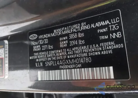 2021 Hyundai Elantra Se from USA, damaged, VIN 5NPLL4AGXMH014780